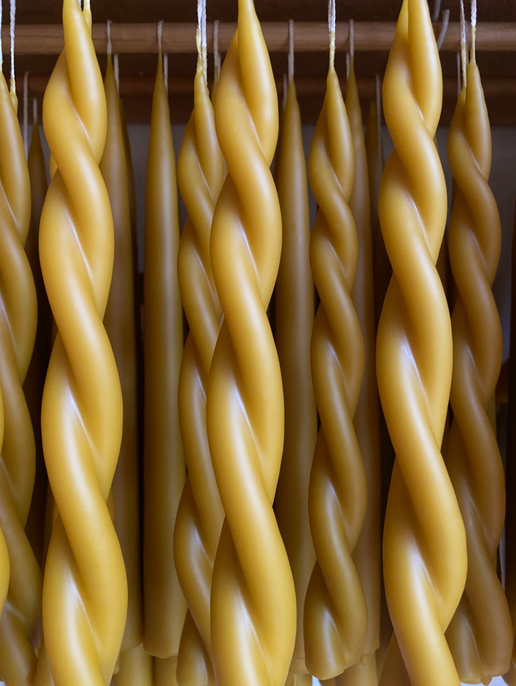 Twin Flame Beeswax Taper Pair