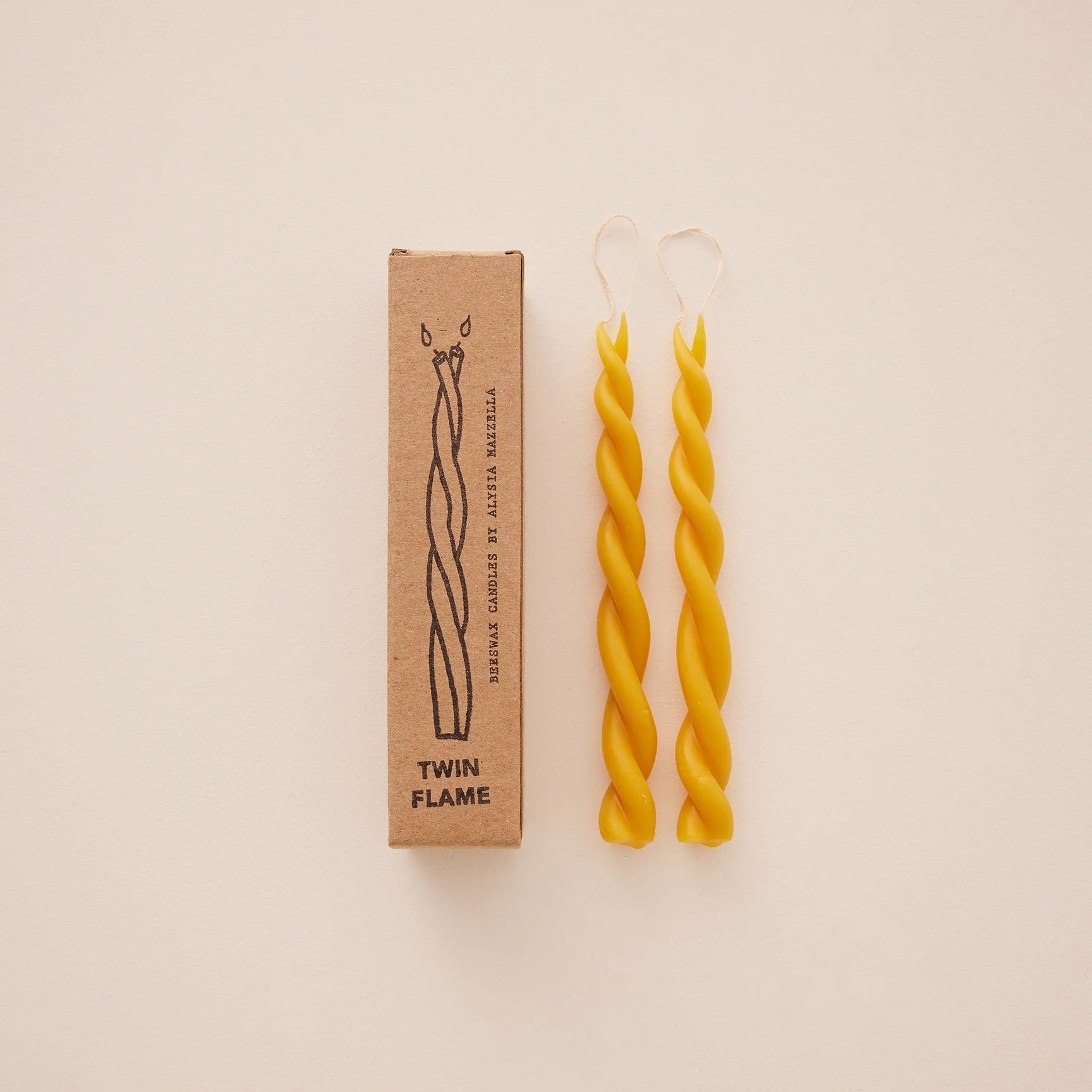 Twin Flame Beeswax Taper Pair