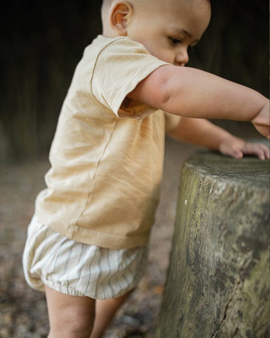 Woven Bloomer | Natural/Black Stripe | 6-12 months