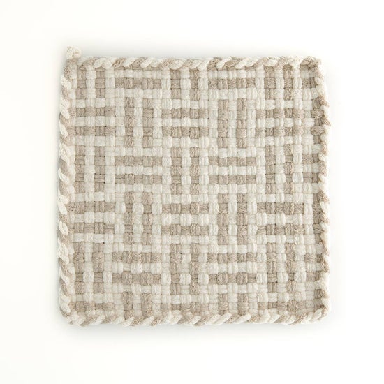 Woven Mat | Forest Collection | Flax & Winter White | Large